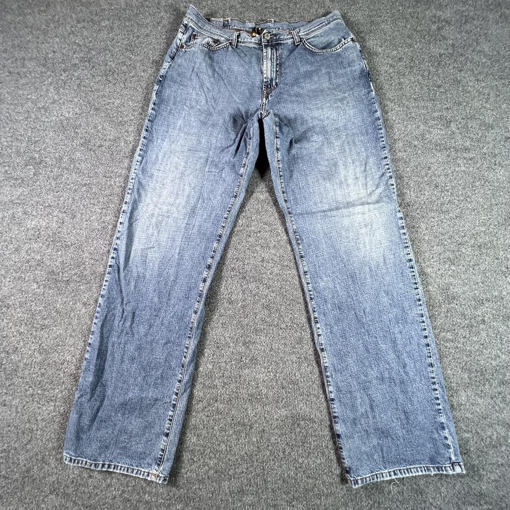 VTG Lucky Brand Straight Jeans Men's 34x34 Blue Cotton Denim Faded Workwear USA